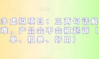 拼多多虚拟项目：三两句话解决选品难，产品会不会被起诉
