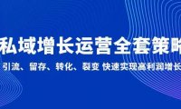 私域增长运营全套策略：引流、留存、转化、裂变 快速实现高利润增长