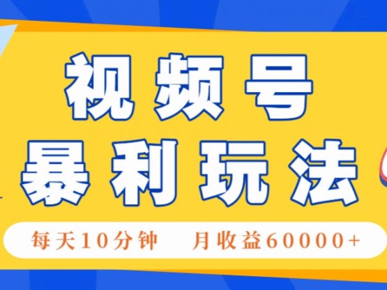 视频号AI赚钱法，每天只需10分钟，月入6万+！