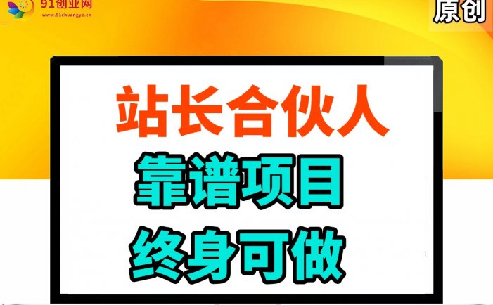 站长合伙人，入门级运营教程，靠谱项目，终身可做，超低成本创业，终身利润。